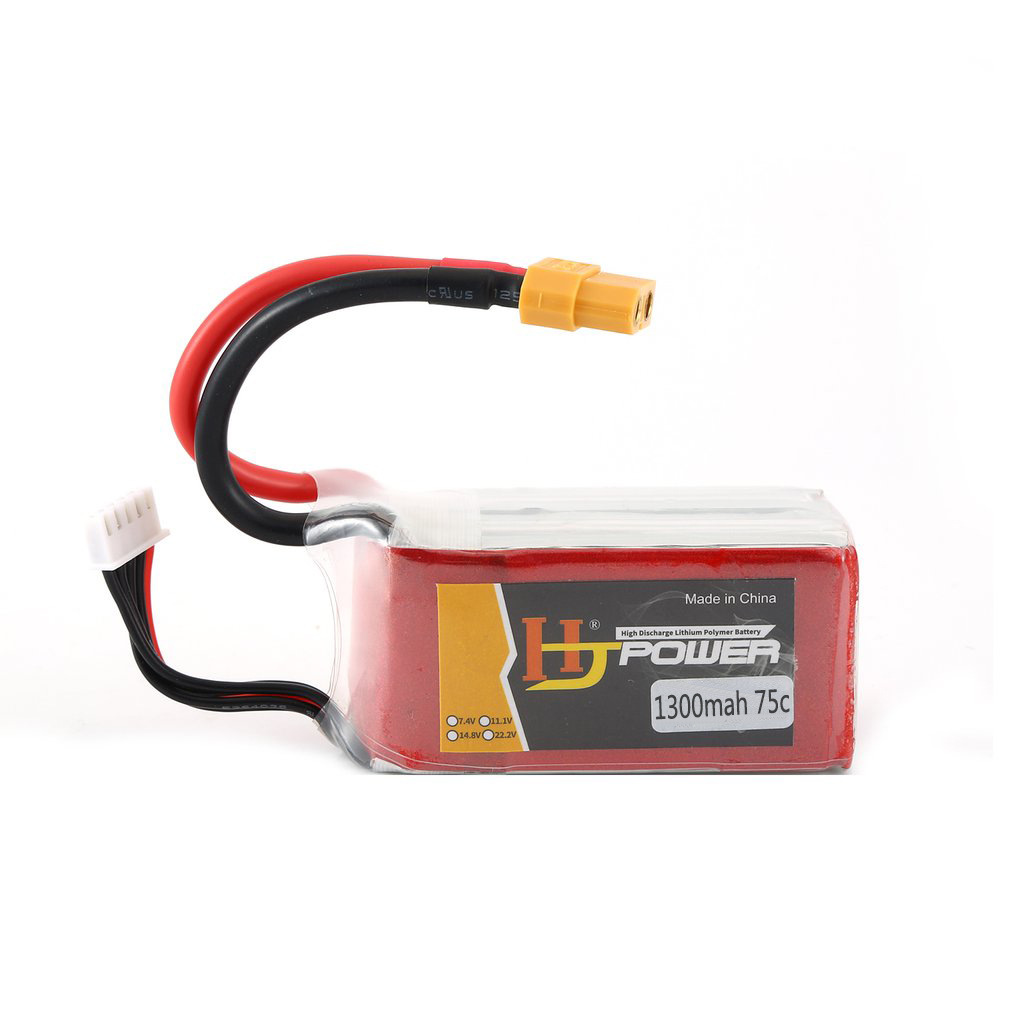 HJ Model Hochleistungs-LiPo-Akku 75C, 14,8 V, 1300 mAh, 4S – für FPV-Renndrohnen mit XT30-Anschluss - Image 2