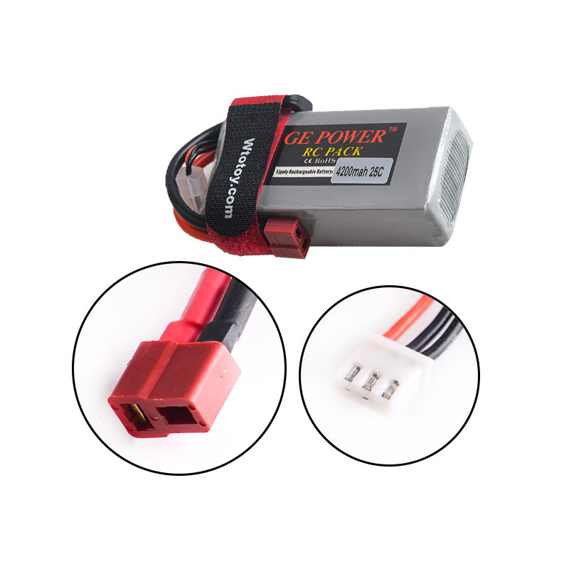 74V 4200mAh 25C Lipo Battery for Weili 12428 12429 RC Car High Capacity Upgraded Version T Plug - Image 5