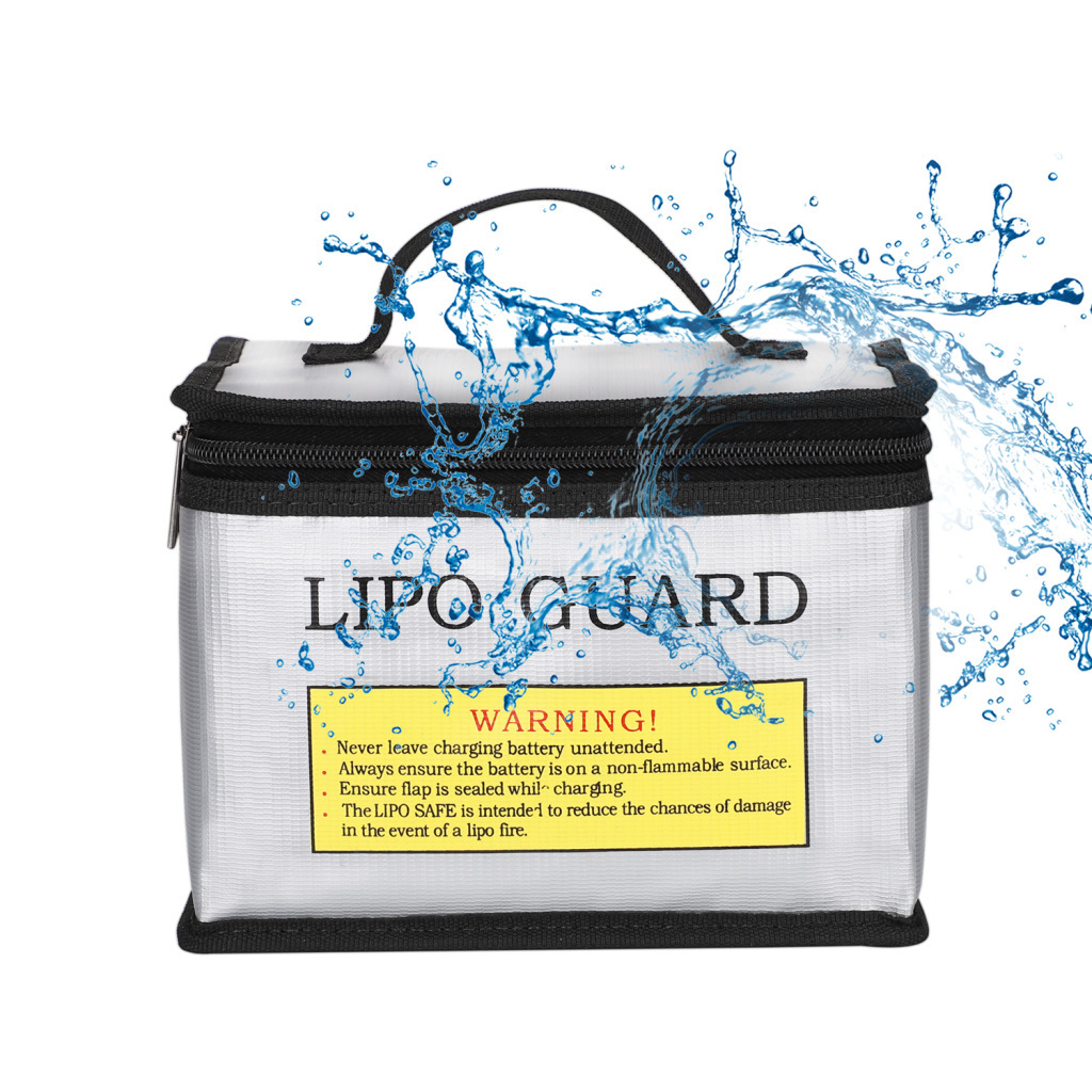 FPV Lipo Battery Explosion Proof Bag Fireproof Safety Storage Sack 215x145x165mm Silver - Image 2