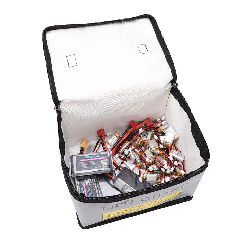 FPV Lipo Battery Explosion Proof Bag Fireproof Safety Storage Sack 215x145x165mm Silver - Image 3