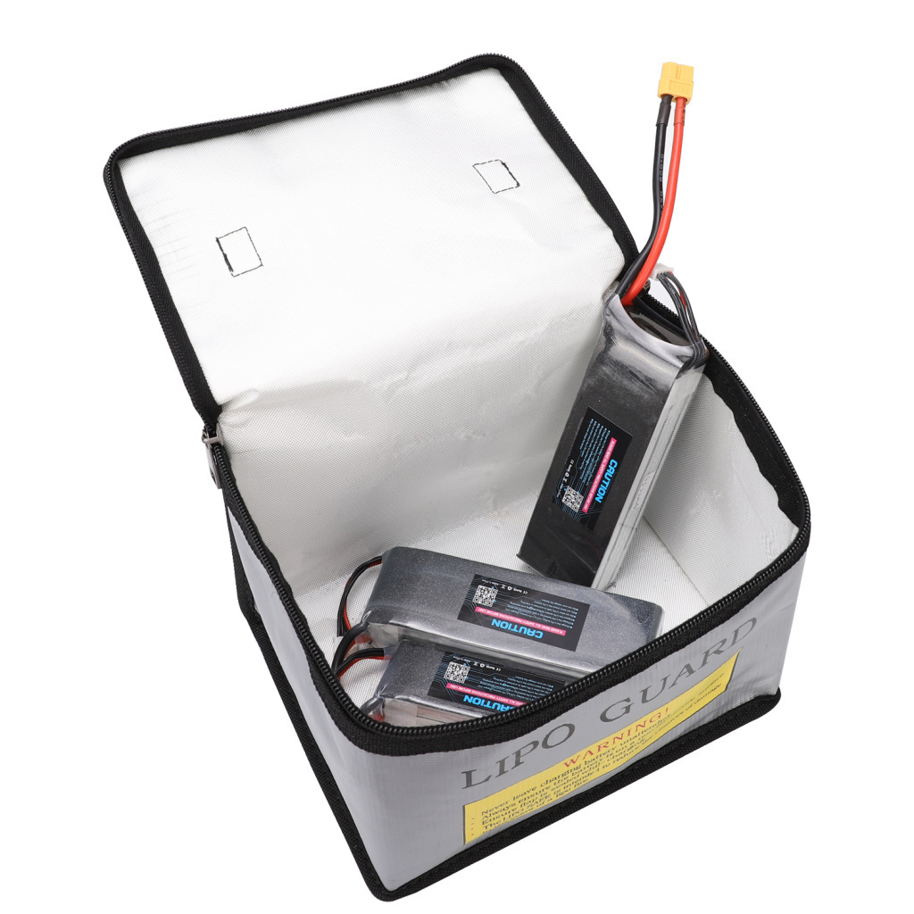 FPV Lipo Battery Explosion Proof Bag Fireproof Safety Storage Sack 215x145x165mm Silver - Image 5