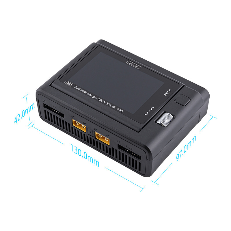 ToolkitRC M8D Dual Charger Touch Color Screen High Power Input UAV Battery Balance Charger - Image 4