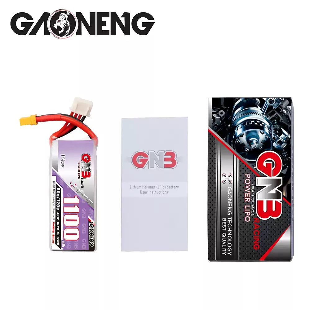 GNB High Energy 1100mAh 4S 152V 60C LiHV Long Endurance FPV Lithium Battery XT30 - Image 4