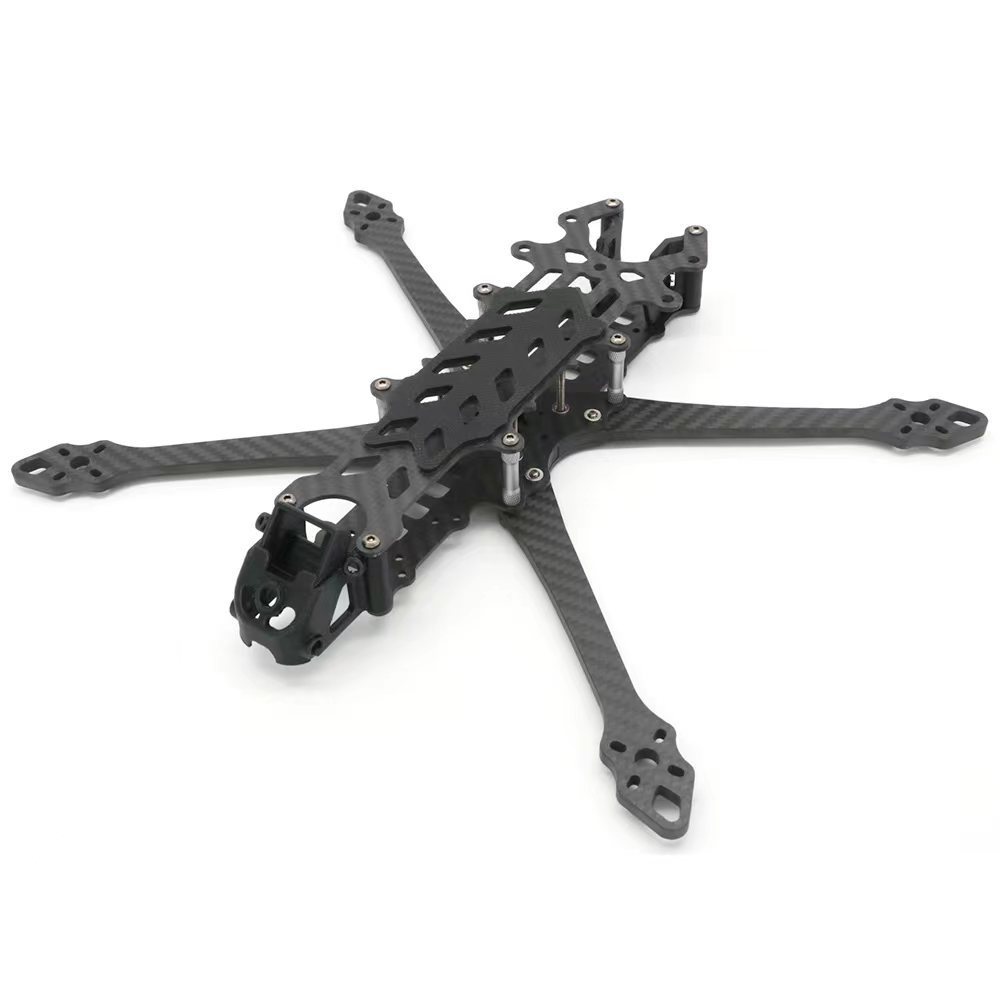 GW 8 Inch Four Axis Wide Traversing Machine Carbon Fiber Rack FPV Aerial Racing Drone Frame Kit - Image 2