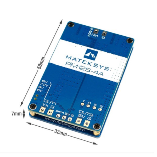 Mateksys Power Module PM12S-4A 9-55V DCIN for 3-12S LiPo FPV Drones - Image 2