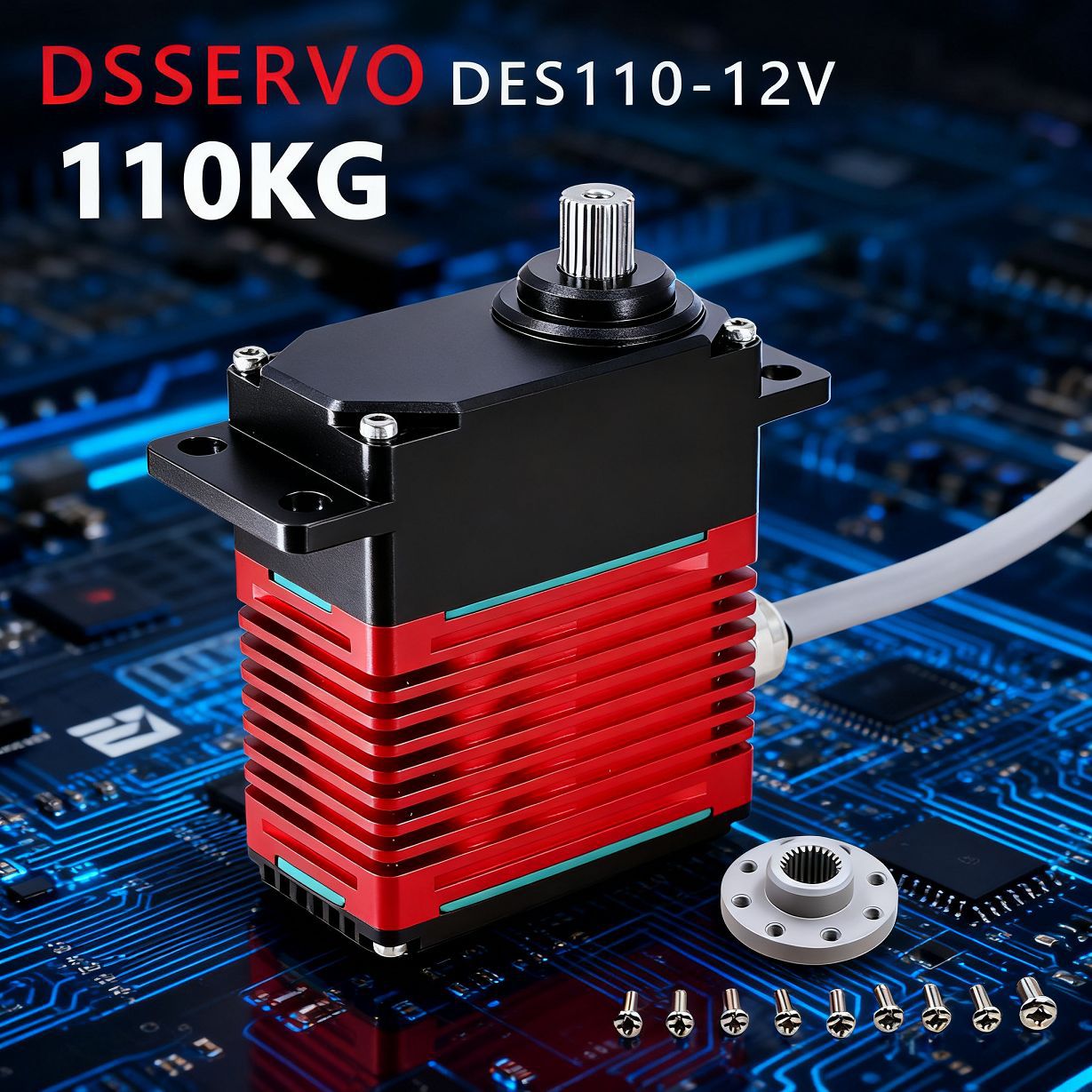 Dsservo Dasheng DES110 12V Industrial High Torque Servo 110KG Submersible Underwater - Image 5