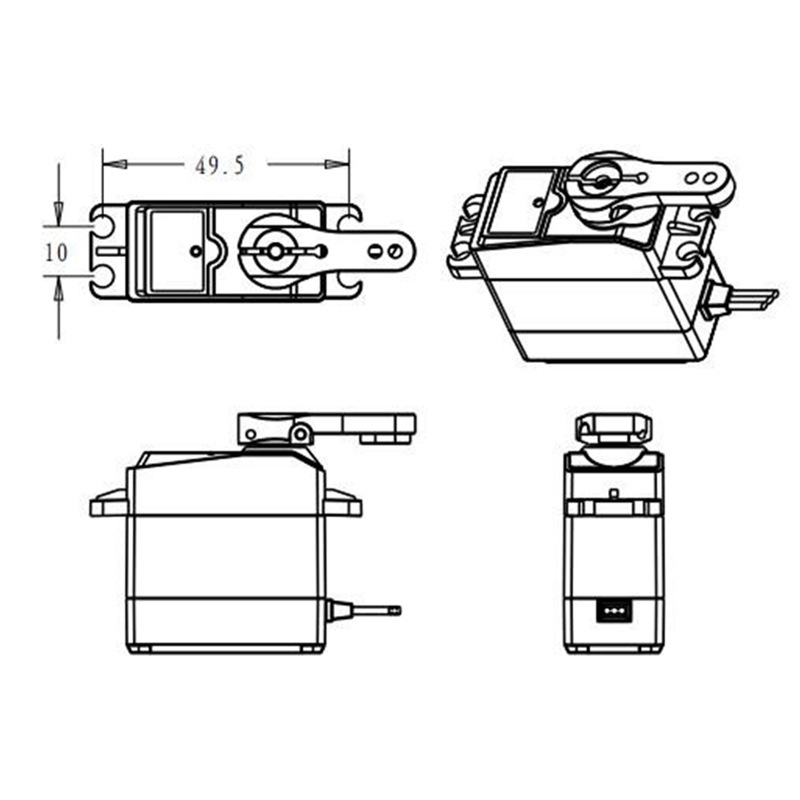 DS3218 PRO Digital Steering Gear 180 Degree Stainless Steel Gear 20KG Robot Arm Servo Waterproof - Image 4