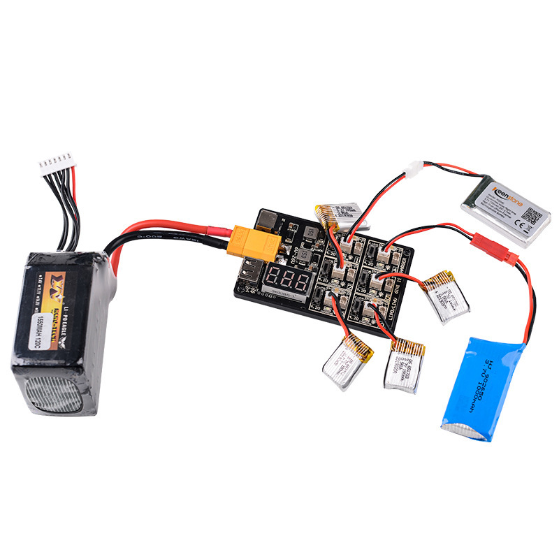 6IN1 1S LiPo LiHV XT60 12V2A Battery Charger Plate with Mimi JST Connector - Image 2