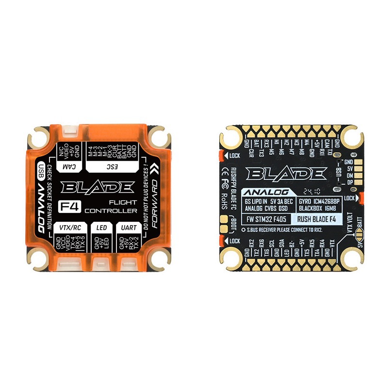 Контролер польоту Rushfpv Blade F405 з аналоговим та цифровим керуванням, 50А, F4 ESC – вежа для FPV-дронів - Image 3