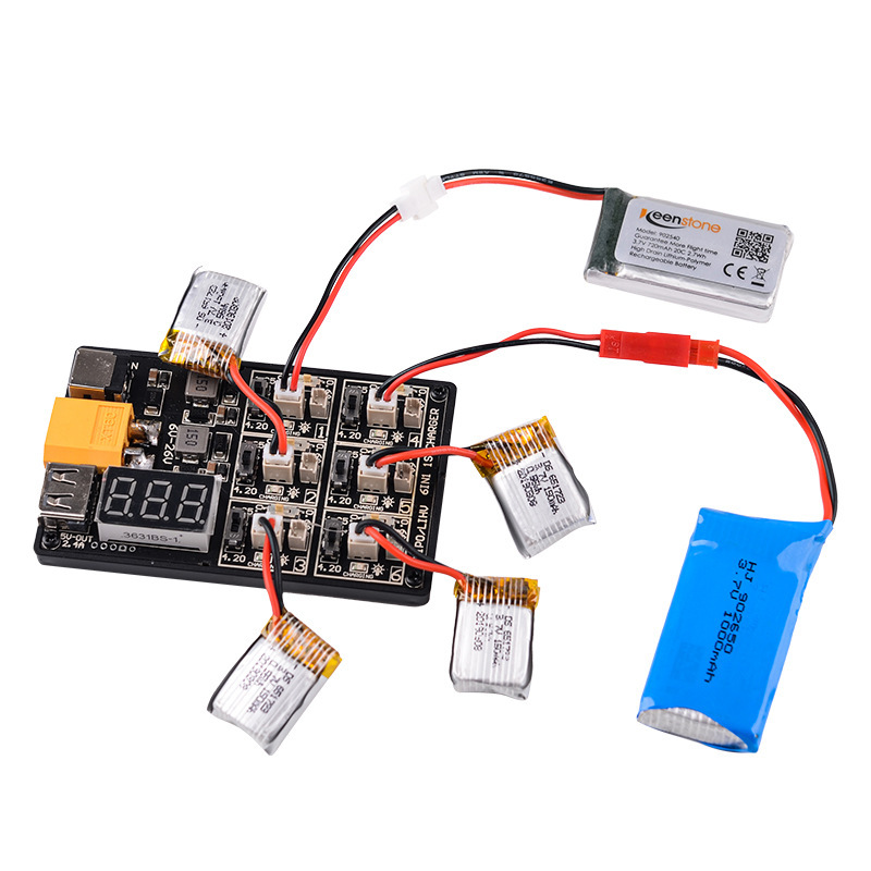6IN1 1S LiPo LiHV XT60 12V2A Battery Charger Plate with Mimi JST Connector - Image 3