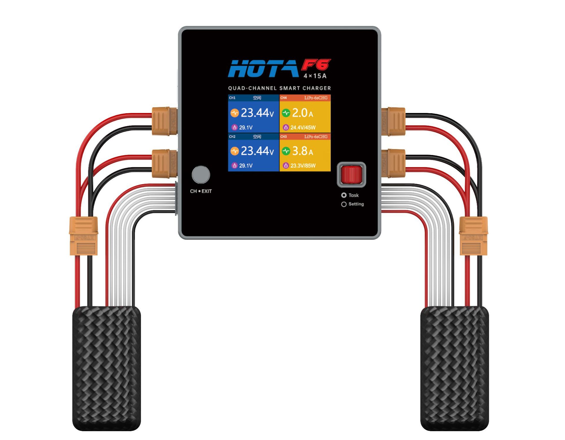 HOTA F6 Charger FPV Traversing Machine Charger Outfield Charging 4 Way 6S Smart Charging 1000W - Image 3