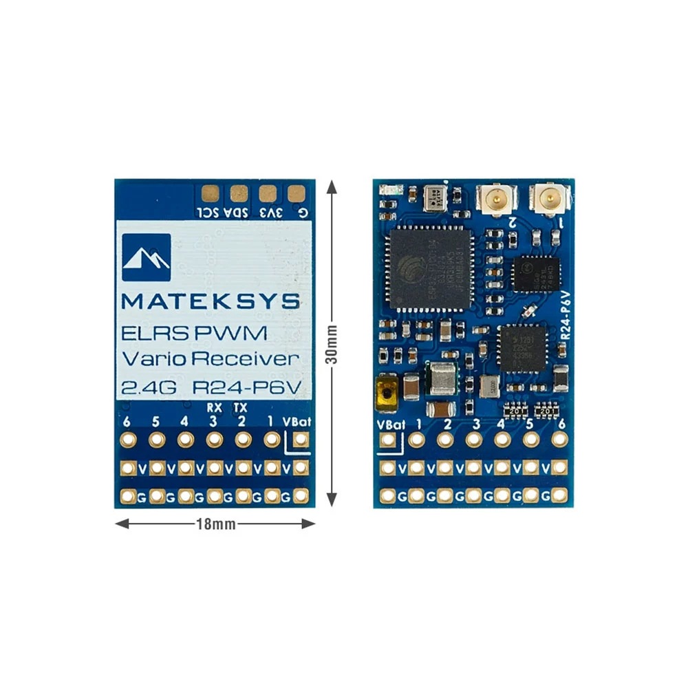 MATEK ELRS R24 P6V 24GHZ PWM Receiver with Barometer Model Aircraft FPV - Image 4