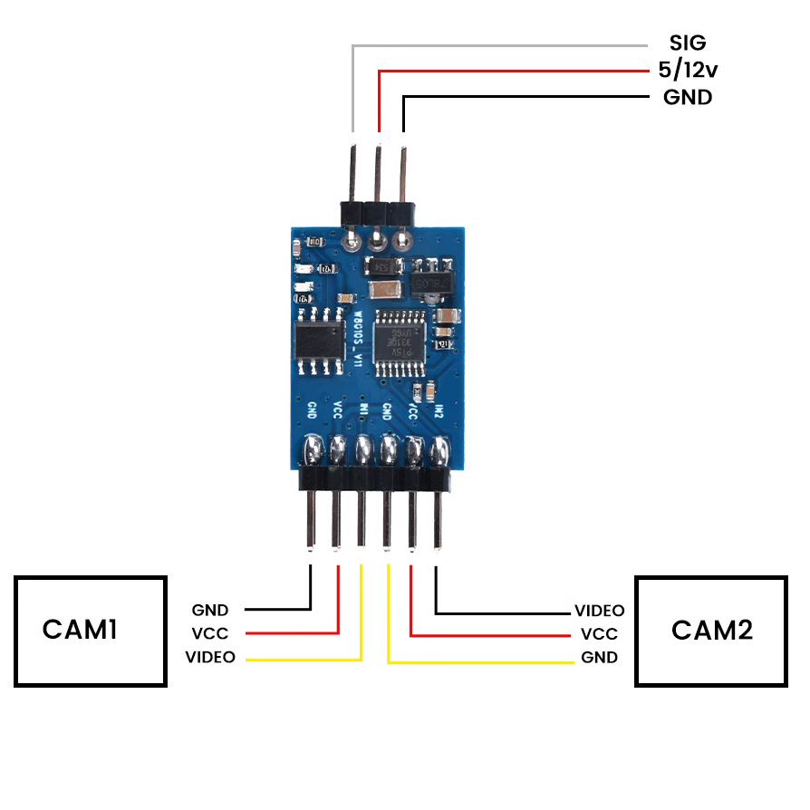 3 Channel Video Switching Module Electronic Switch Remote Control for FPV Camera - Image 3