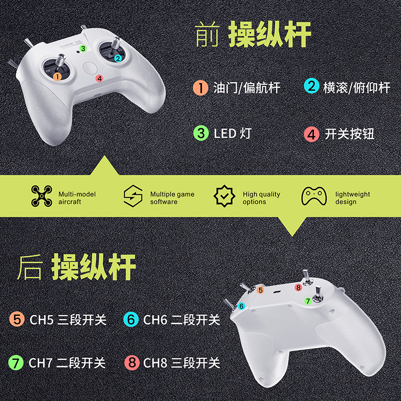 S8 Simulator Controller FPV Racing Drone Remote Control Model Aircraft Trainer - Image 2
