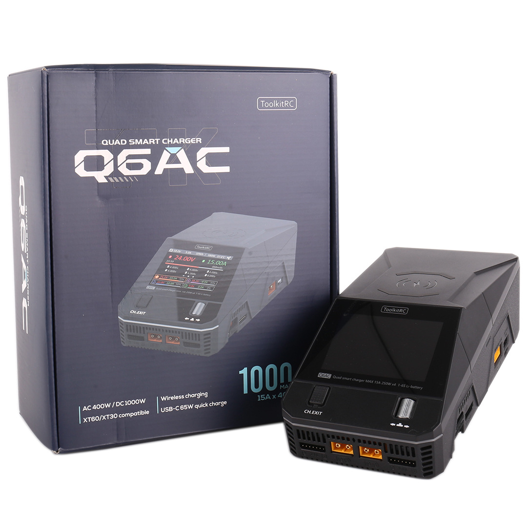 شاحن توازن متعدد الوظائف من ToolkitRC Q6AC بأربع قنوات وشحن سريع بقوة 65 واط PD - Image 4