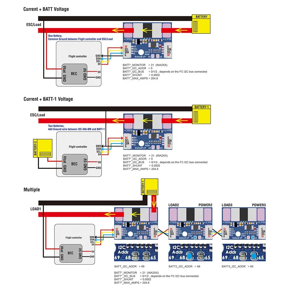 Сверхточный контроллер питания Matek I2C-INA-BM для мониторинга тока и напряжения - Image 4