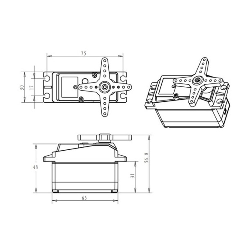 DS5160 Digital Steering Gear 60kg High Torque Servo for RC Car Robot Arm - Image 2