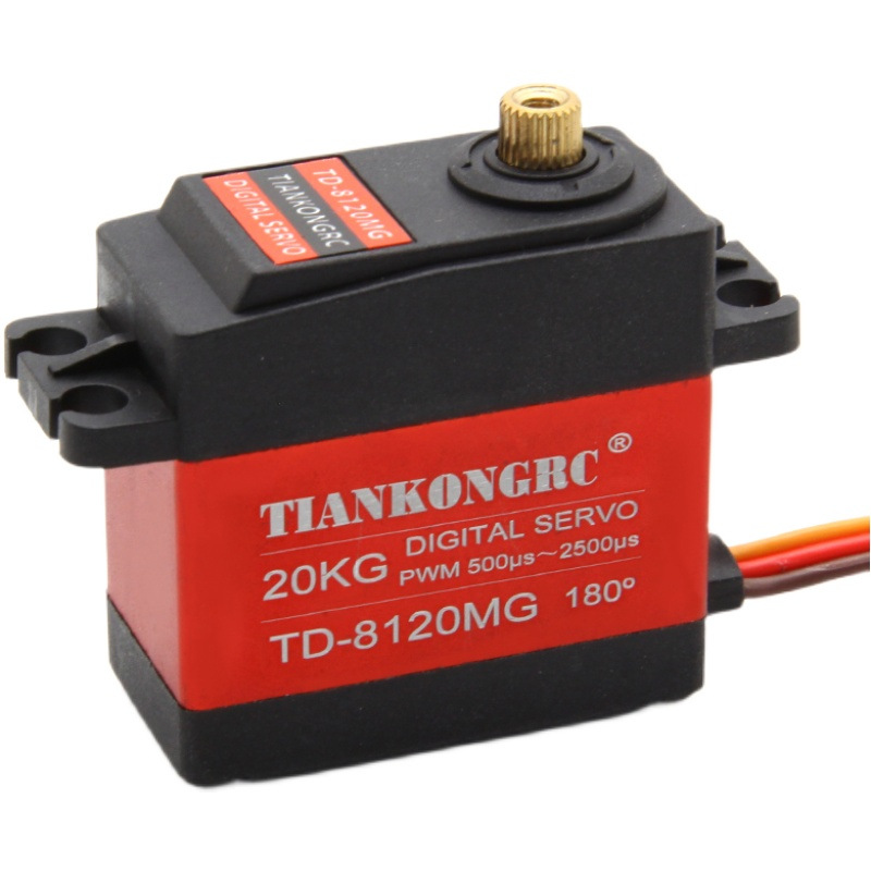Sky TD 8120MG 20KG Digital Steering Gear High Torque Metal Shell Servo for FPV Robot Car Models 90 180 Degree Waterproof - Image 2