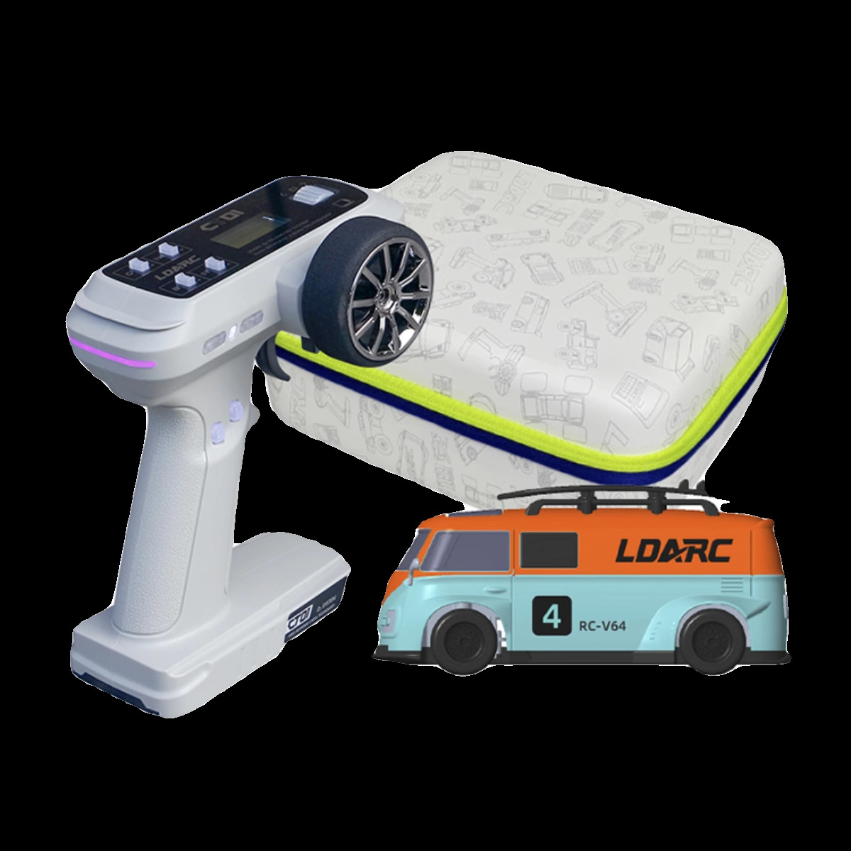 LDARC V64 Desktop Mini Van RC Car 1 64 Scale Electric Remote Control Toy - Image 5