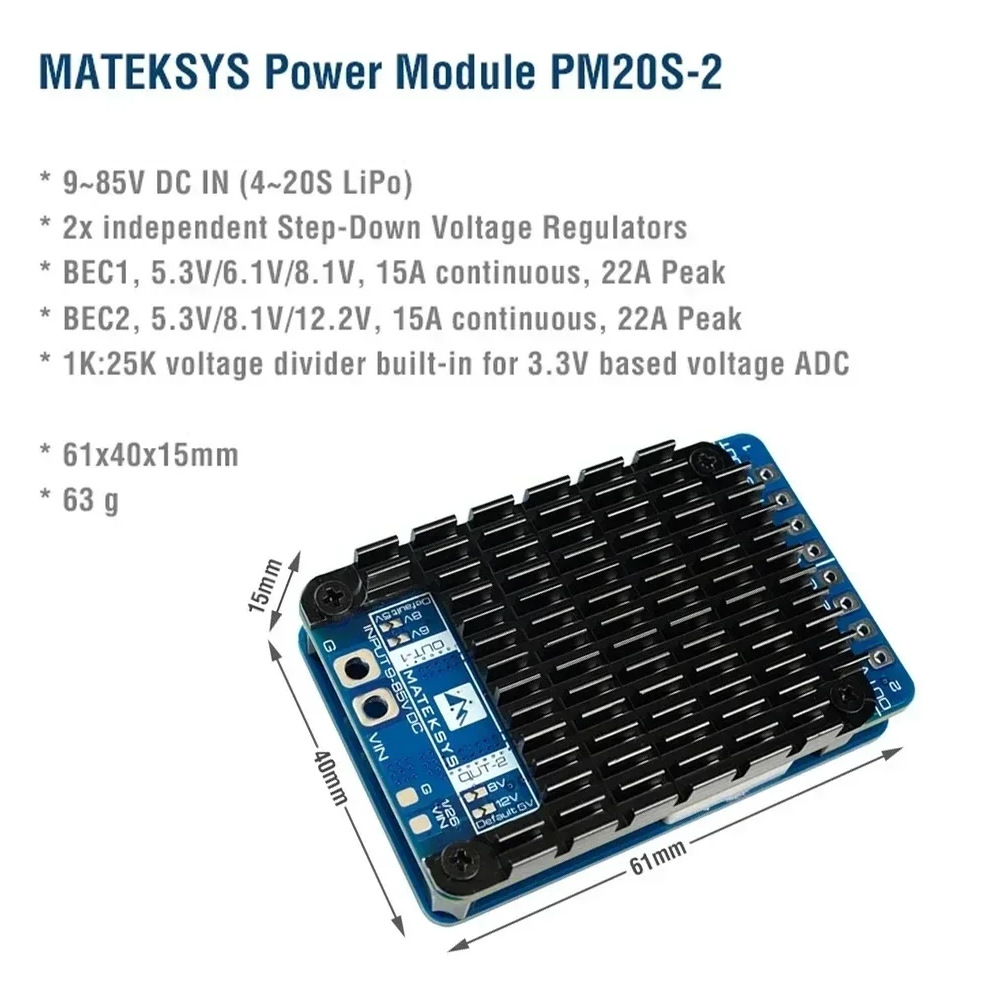 MATEK POWER MODULE PM20S-2 Power Module 4-20S 2 Independent Buck Regulators - Image 3