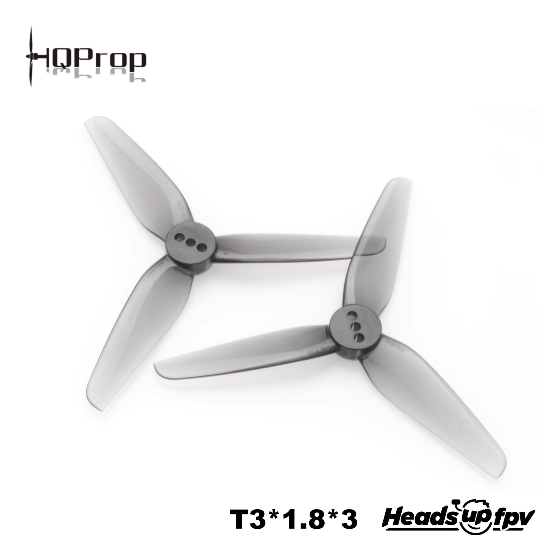 HQProp Headsup Tiny Prop T3X1 8X3 2mm 3018 3inch Racing Propeller Crossing Grey - Image 2