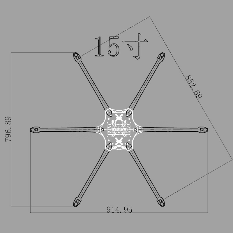 FPV Model 10 13 15 inch Carbon Fiber Reinforced High Strength Heavy Load Quadcopter Frame Kit - Image 4