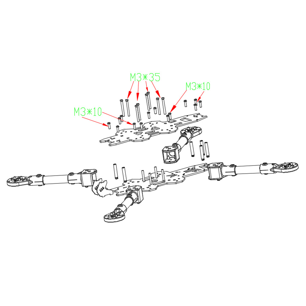13 inch Crossing Machine Carbon Fiber Frame FPV Quadcopter UAV Frame Kit - Image 5