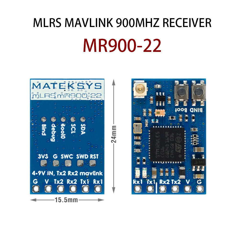 MATEKSYS MLRS MAVLINK 900MHZ RECEIVER MR900-22 dBm RF Power for Long Range FPV Systems - Image 3