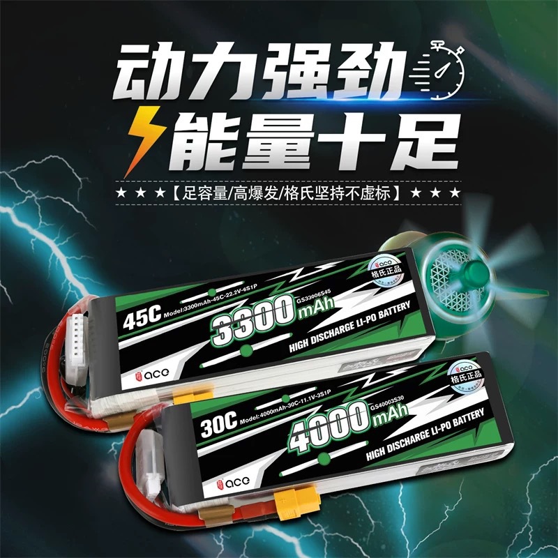 Gens Grignard ACE schwarze und grüne Lipo-Akkus der Serie – 3000 bis 7000 mAh mit XT60-Stecker - Image 2
