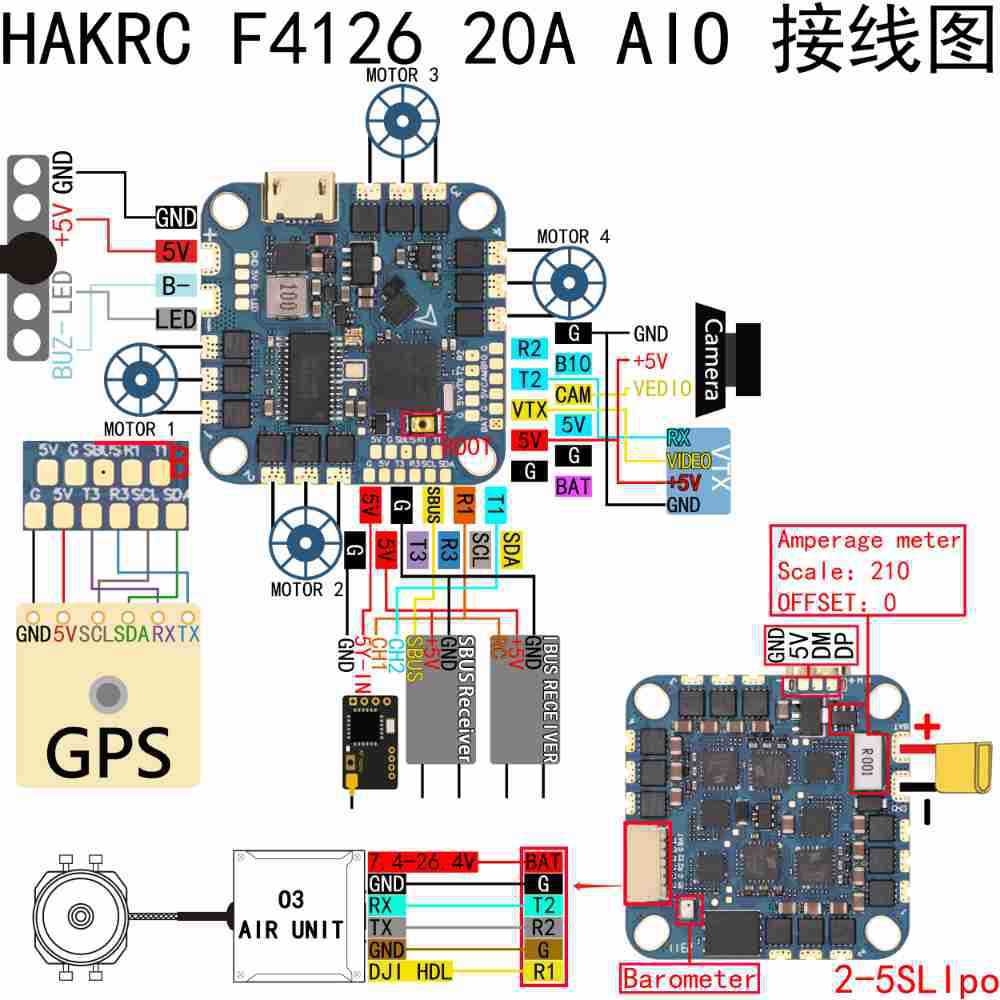 HAKRC 20A Toothpick F411 2-4S AIO Brushless Flight Control FPV Racing Black Box - Image 2