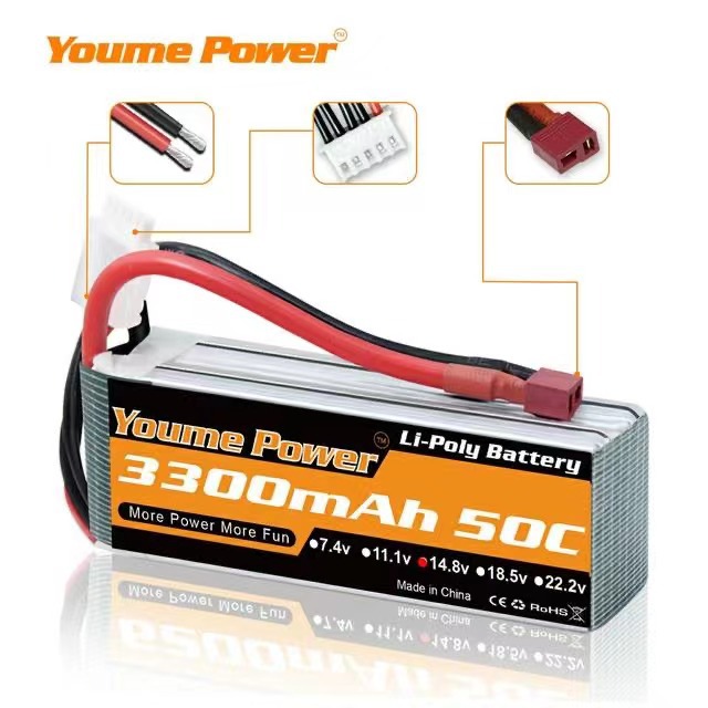 Акумулятор LiPo Youme 3300 мА·год 6S 50C для моделей літаків RC - Image 2