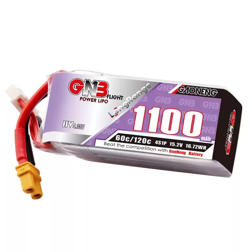 GNB High Energy 1100mAh 4S 152V 60C LiHV Long Endurance FPV Lithium Battery XT30 - Image 5