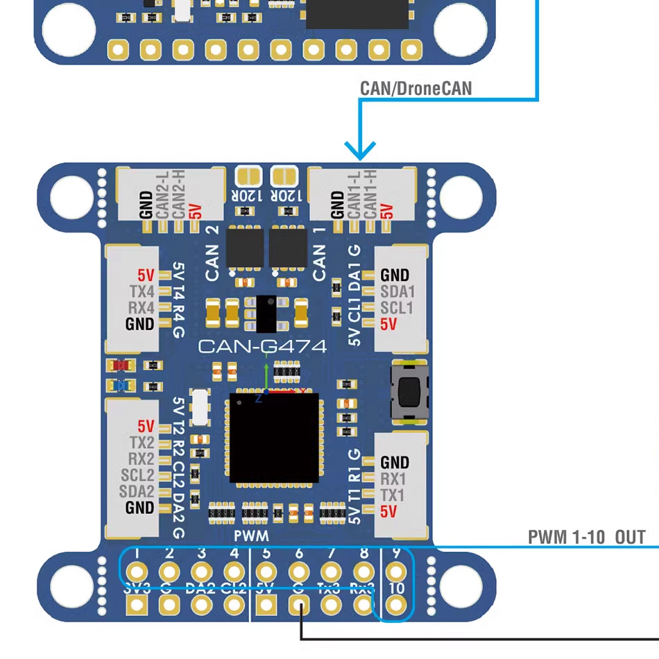 Matek Ap Periph CAN Node CAN G474 Module supports 1Mbit 5Mbit CANFD for FPV Drone - Image 4
