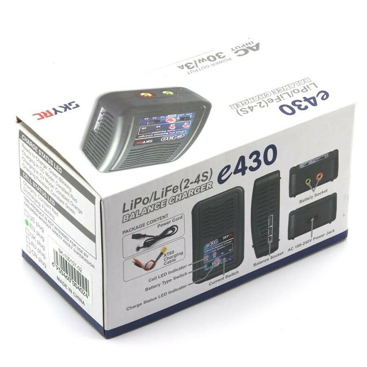 Зарядное устройство SKYRC E430 для аккумуляторов LiPo и LiFe 2S–4S, 30 Вт, 3 А, европейский штекер - Image 5
