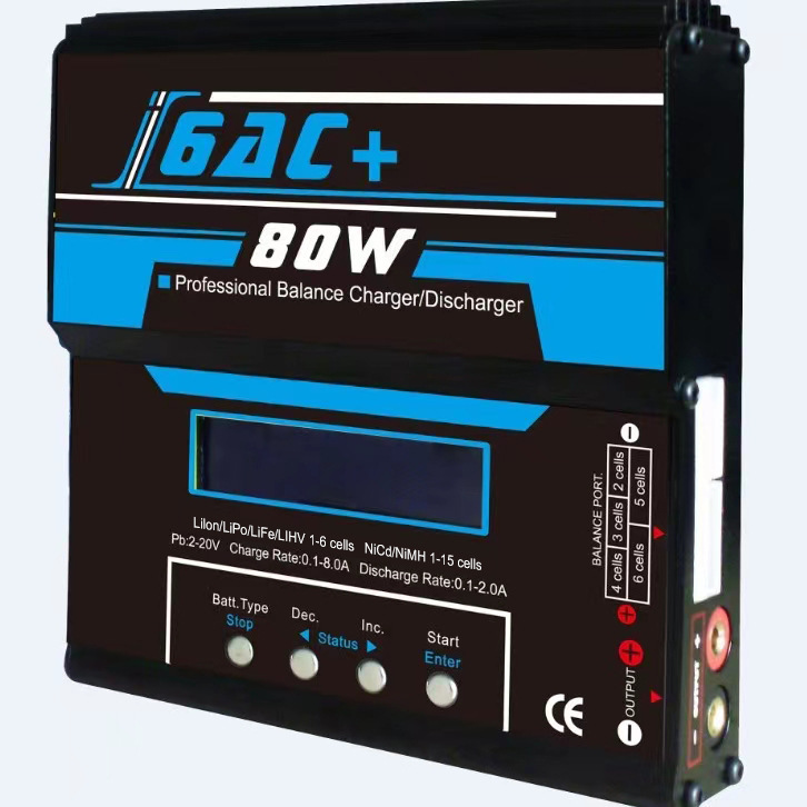 I6AC 80W Multi-Function Balance Charger Built-in Adapter Aircraft Model Battery Smart Charger - Image 4
