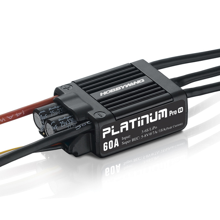 Hobbywing Platinum 60A V4 ESC 3-6S Brushless Electronic Speed Controller with BEC - Image 2