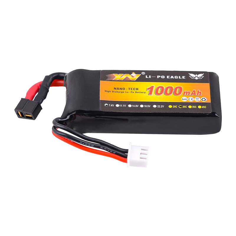 74V 1000mAh 2S LiPo Battery for Flying God 1/18 2WD Rear Drive 721137 Flat Road Car Eagle King Mini Black T Head - Image 3
