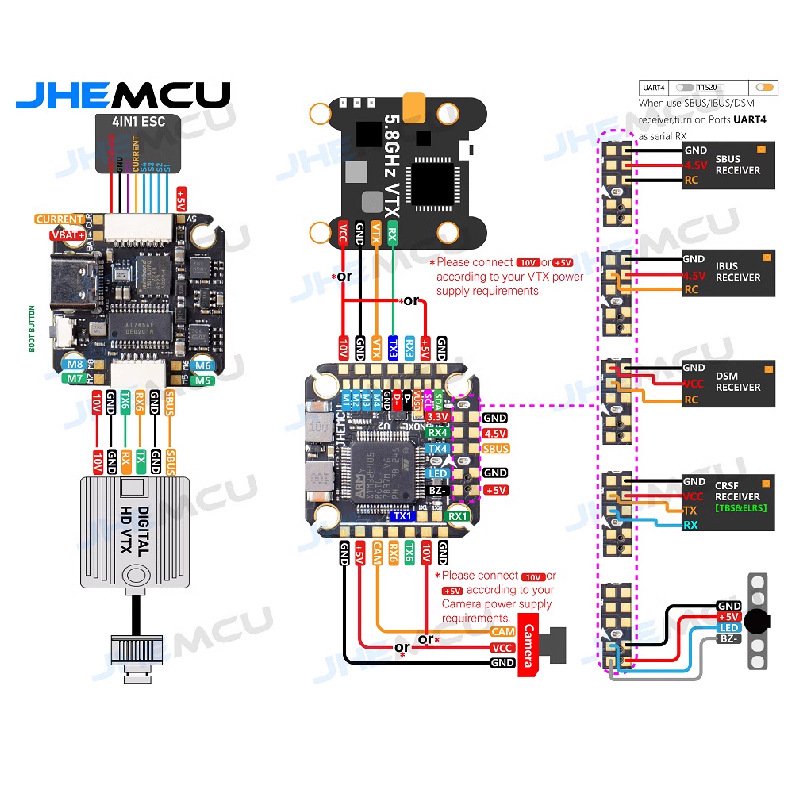 Jhemcu Jinhang F405 Noxe V2 Flight Controller 20x20mm FPV Aircraft - Image 2