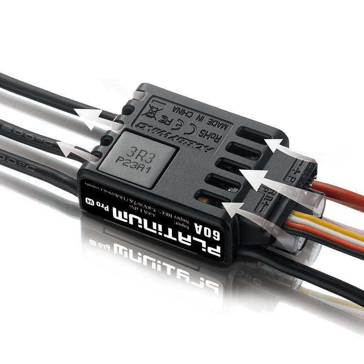Hobbywing Platinum 60A V4 ESC 3-6S Brushless Electronic Speed Controller with BEC - Image 4