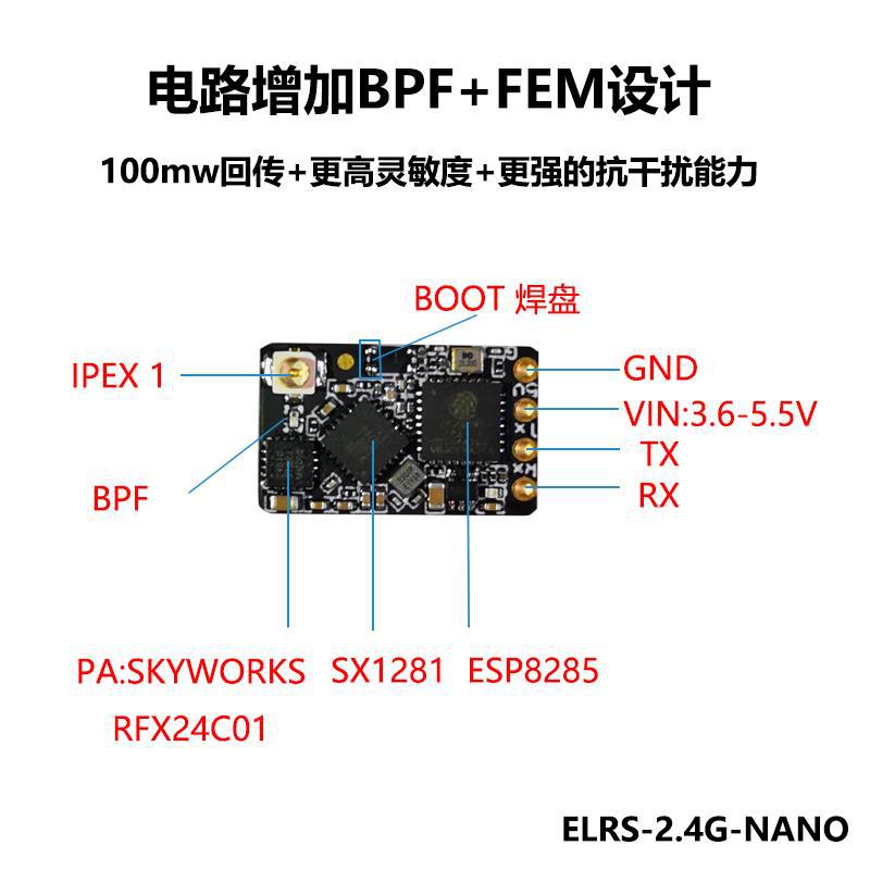 BAYCK ELRS Receiver 2.4G 915m ExpressLRS High Refresh Rate Small Volume - Image 3
