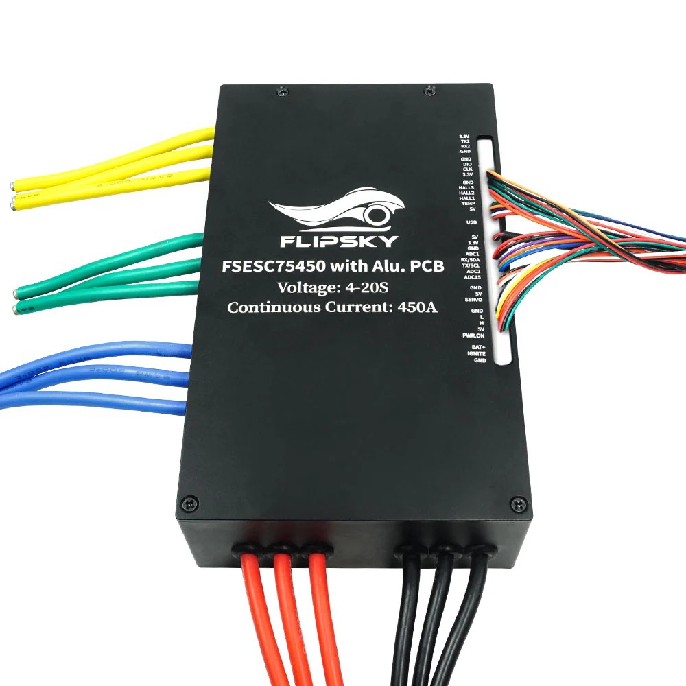 Flipsky FSESC 75450 84V High Voltage 450A ESC Aluminum Base Plate Water Cooling - Image 3