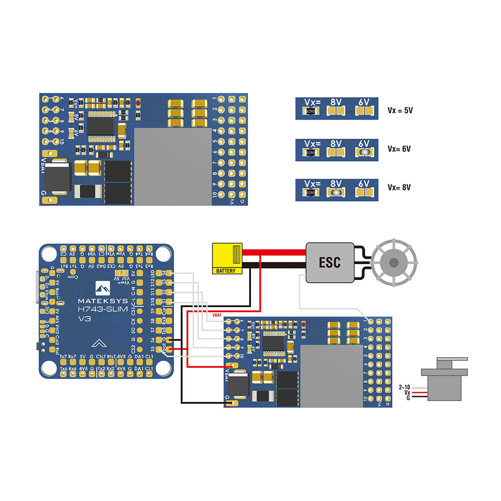 MATEK Servo Actuator Sub Board SERVO PDB with 12A BEC 9 55V to 5 6 8V - Image 4