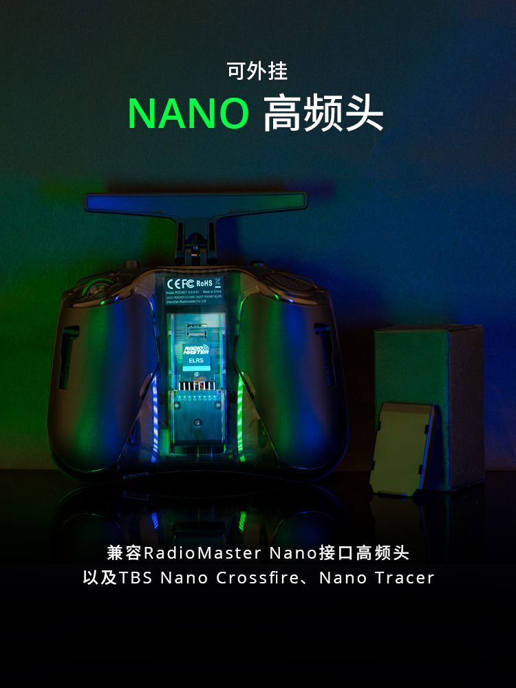 RadioMaster POCKET Radio Transmitter Detachable Gimbals TBS NANO Compatible ELRS Black - Image 5
