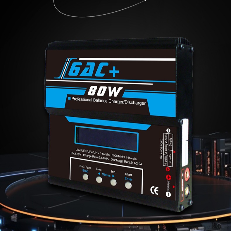 I6AC 80W Multi-Function Balance Charger Built-in Adapter Aircraft Model Battery Smart Charger - Image 2