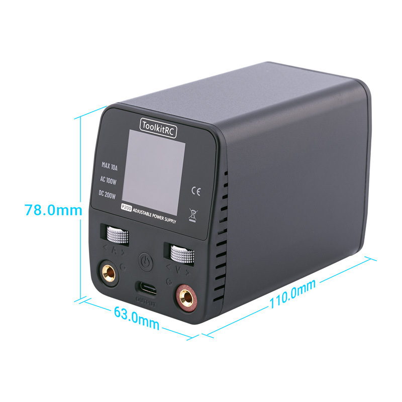 ToolkitRC P200v2 Mini Desktop Adjustable Power Supply AC100W DC200W Input DC 7-28V - Image 4