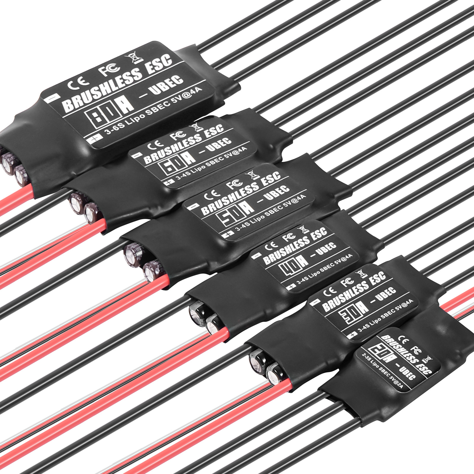 Brushless ESC Electronic Speed Controller 20A 30A 40A 50A 60A 80A for RC Car Boat - Image 2
