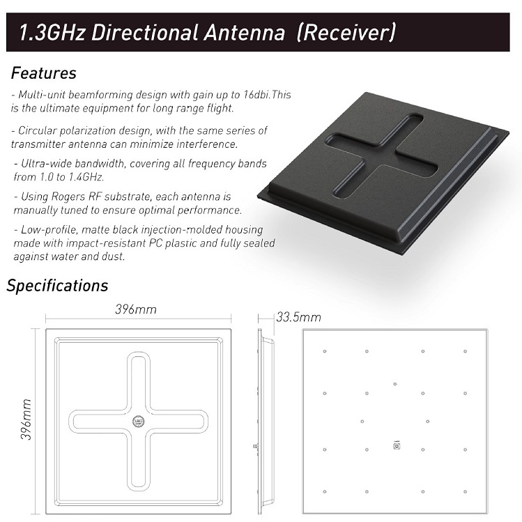 Rushfpv 12G 13G High Gain Circularly Polarized Omnidirectional Antenna 16dBi High Gain Coverage - Image 4