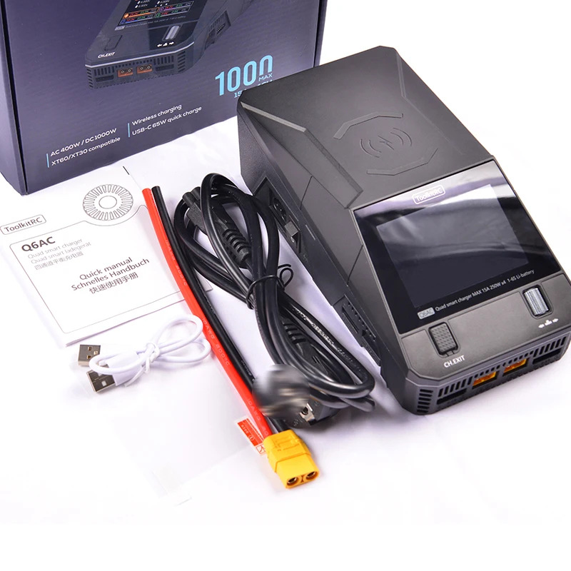 ToolkitRC Q6AC Four Way Balance Charger AC400W DC1000W for FPV Model Aircraft Fixed Wing - Image 5