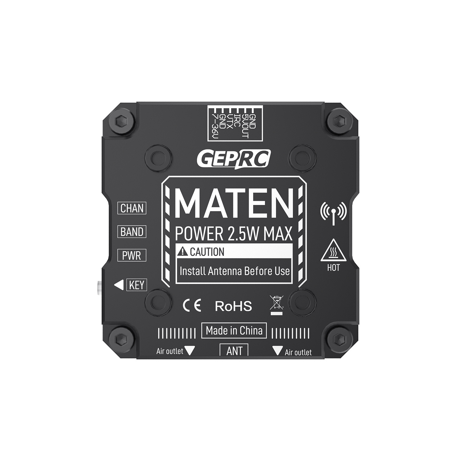 جهاز إرسال Geprc Maten 5G بقوة 25 واط لطائرات الدرونات، يوفر إشارات FPV مستقرة مع إمكانية تعديل المعايير عبر نظام OSD - Image 5