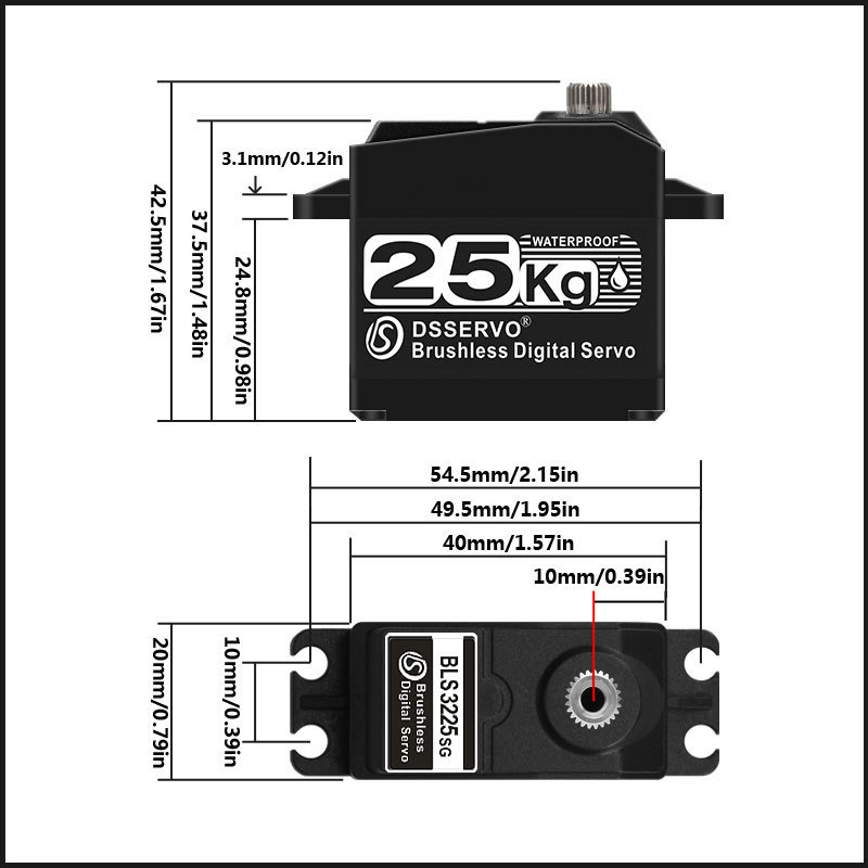 BLS3225 25kg Semi Metal Brushless Digital Waterproof Servo for RC Models - Image 4